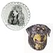 Full Color Rottweiler Shaped Plate, Porcelain by Rosalinde (8' diameter)