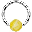 14 gauge YELLOW Marble BCR Captive Ring
