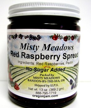 Red Raspberry Spread No Sugar Added 13 oz by Misty Meadows