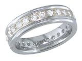 Aisha - Beautiful Titanium & 14K Gold Diamond Eternity Ring