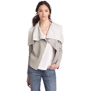 Buy 7 For All Mankind Ladies Cropped Leather Jacket,sterling,m by 7 For All Mankind