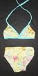 Girls 2 PC Swimsuit Tie Neck Soft Yellow Floral