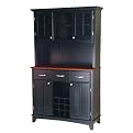 Buffet with 2-Door Hutch - Black/ Cherry