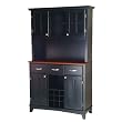 Buffet with 2-Door Hutch - Black/ Cherry