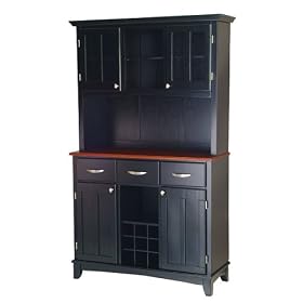 Buffet with 2-Door Hutch - Black/ Cherry by Home Styles