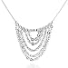 Sterling Silver Snake w/Beads and Rolo Center Necklace 17"