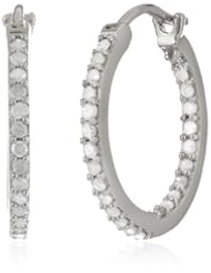 Sterling Silver and Diamond Hoop Earrings (0.5cttw GH Color, I3 Clarity)