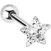 Dome Clear Star Gem Barbell Tongue Ring