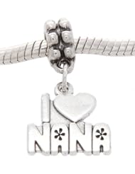 Sterling Silver I Love Nana Dangle Bead