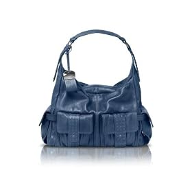 Francesco Biasia Motion - Calf Leather Shoulder Bag Navy