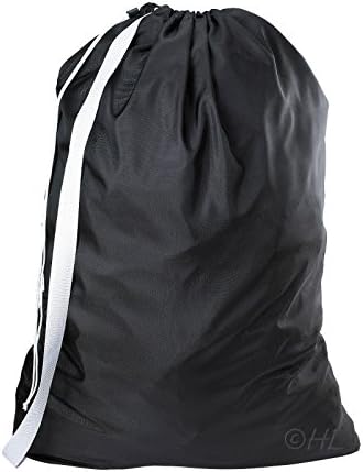 Black Carry Laundry Bag Shoulder Strap 30"x40" for College Designed for Heavy Duty Use