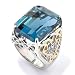 : STERLING SILVER PALLADIUM 18K VERMEIL LONDON BLUE TOPAZ SAPPHIRE RING