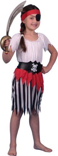 Childrens Toyshop  Toys : Child Pirate Girl Costume - Medium