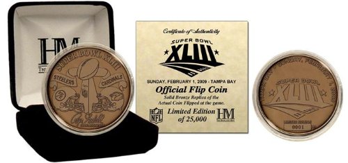 Super Bowl XLIII Bronze Flip Coin Pittsburgh Steelers vs Arizona Cardinals