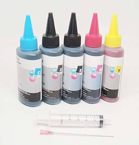 OPT® Brand. 5 X 100ML UV Resistant Dye Refill Bulk Ink For Epson T273 XL T273XL Expression XP-820 XP-810 XP-800 XP-520 XP-600 XP-620 XP-610 Printers CISS CIS and refillable ink cartridge. Free shipping From New York.