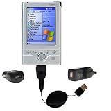 Retractable USB Hot Sync Compact Kit with Car & Wall Charger for the Toshiba e310 - Gomadic Brand w/ TipExchange Technology