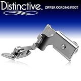 Distinctive Adjustable Zipper Piping Cording Sewing Machine Presser Foot - Fits All Low Shank Singer, Brother, Babylock, Viking (Husky Series), Euro-Pro, Janome, Kenmore, White, Juki, Bernina (Bernette Series), New Home, Necchi, Elna and More!