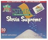 Stevita® Stevia Supreme Single Packets NO Calories NO Carbohydrates Extracted From the Leaves of the Stevia Plant with High Concentrations of Steviosides and Rebaudiosides - 50 Packets #ST12