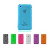 BLUE Apple iPhone 3G 3Gs 8GB 16GB 32GB BUBBLE Transparent Jelly Silicone Skin Case Cover + Free Screen Protector (Many Colors Available)