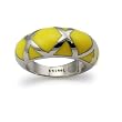 Stainless Steel Ladies' Ring With Yellow Resin Inlay (Sizes 8-11)