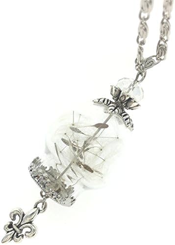 AOMIKE Real Dandelion Seed Necklace Pendant Necklaces