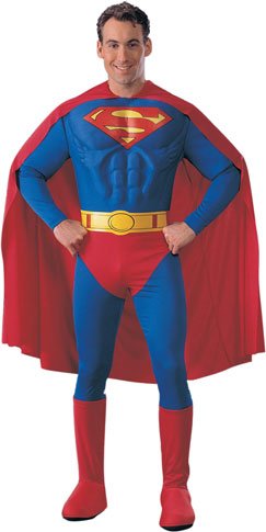  Adult Muscle Chest Superman Costume Size Small (34-36)