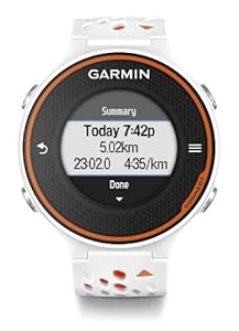 Garmin Laufuhr Forerunner 620 HR Inkl. Premium HF-Brustgurt Run, Weiß/Orange, 010-01128-41    