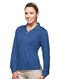 Womens Poly UltraCool pique y-neck long sleeve golf shirt.