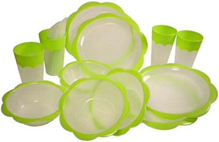 Cuisine Collection 24 Piece Plastic Picnic Set, Green