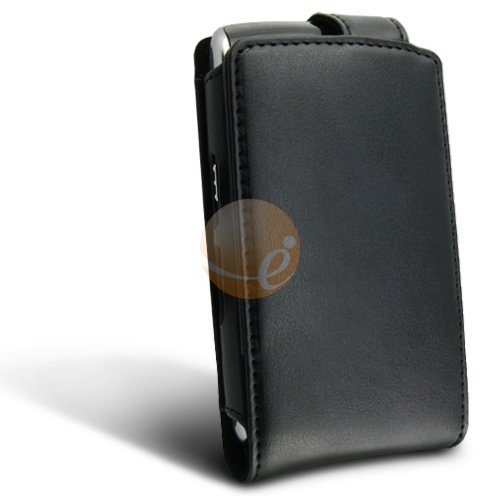 eForCity Vertical Leather Case for Blackberry Storm 9500 / 9530 with magnetic strip, Black