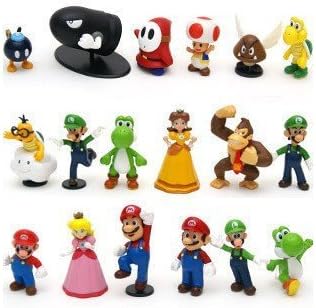 Super Mario Bros Figure Toy 18pcs Doll 1-3 Action Figure