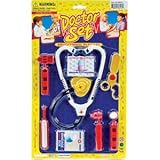 kids 8 piece toy doctor play set on blister card