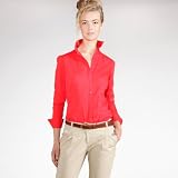 Plain long-sleeved fitted shirt
