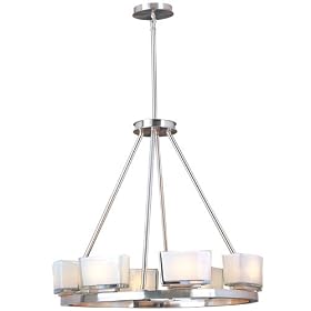 Maxim Lighting 23006WISN Progetto 8 Light Single Tier Chandelier in Satin Nickel with... by Maxim Lighting