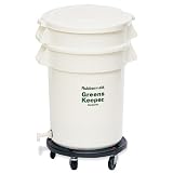 Rubbermaid GreensKeeper White 20 Gal Container w/ Lid & Dolly