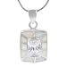 Sterling Silver with White Opal Rectangular Necklace