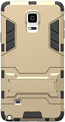 LYSTOCK Galaxy Note 4 Case, Slim Robot Men design Hybrid Shockproof Havy Duty Protective Armor Kickstand Cover Case for Samsung Galaxy Note 4 (Robot-Gold)