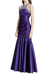 Taffeta Mermaid Halter  Open-Back Evening Dress/Prom Dress  With Rhinestones