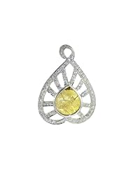 18kt Solid Gold 1.44ct Diamond Pave Setting Pendant Fine Jewelry