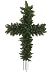 22" Green Pine Artificial Cross Shape Wreath with Ground Stakes - Unlit