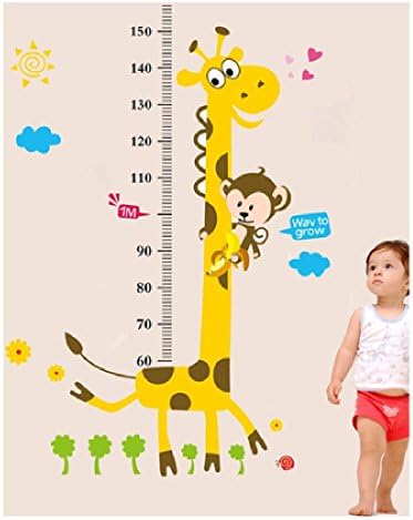 Giraffe Monkey Removable Vinyl Wall Decal Stickers Kids Height Chart Measure