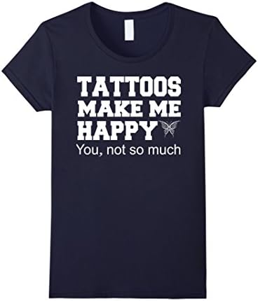 Women's Tattoos Make Me Happy Large Navy