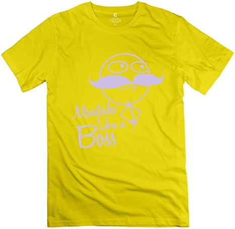 JeFF Men Moustache Like Boss Tee Yellow X-Small