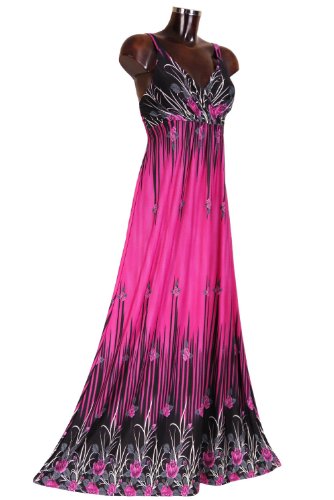 Produkt-Bild: Monty Q Maxikleid Party Sommerkleid Lang Empire Stil Rose Pink E10 in Groesse 38 - 58