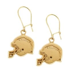 14K Yellow San Diego Chargers NFL Logo Dangle Earrings