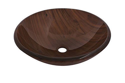Ymbol GS-O6010 Standard Round Artistic Tempered Glass Vessel Vanity Sink