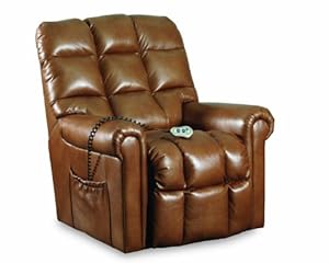 lane power leather recliner lift loden faux chair brown