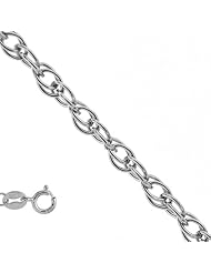 10k Solid White Gold .58 mm (1/64 Inch) Open Milano Rope Chain 16" w/ Spring Ring Clasp