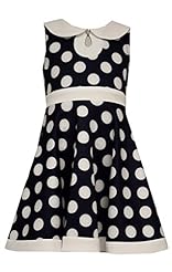 Girls Fit-and-Flare Polyester/Spandex/Scuba/Knit Keyhole Polka Dot Print Sleeveless  Dress