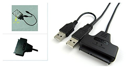 MF e-Mart Pin Adapter Cable USB 2.0 to SATA 7+15 Pin 22 For 2.5" HDD Hard Disk Drive With USB Power Cable Send HDD enclosure